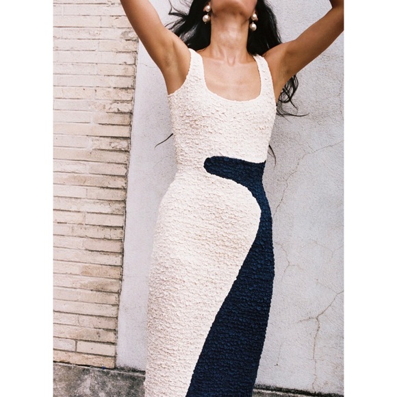 Mara Hoffman Dresses & Skirts - Mara Hoffman Sloan Dress in Cream Navy Size XS